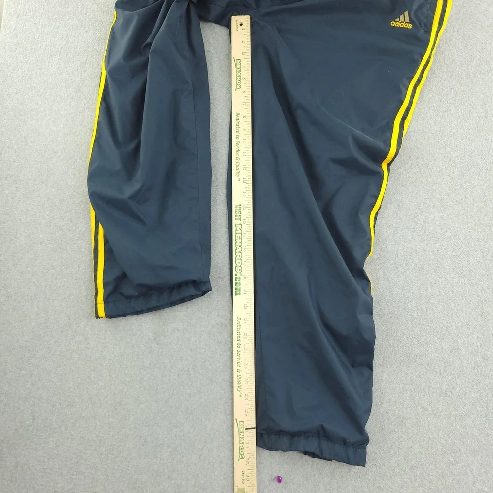Adidas Tear Away Track Pants Mens XL 32x31 Blue Snap Side Stripe Lined Athletic
